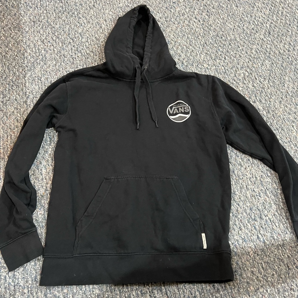 Vans Hoodie Men Small Off The Wall Black Pullover Sweatshirt Checkerboard